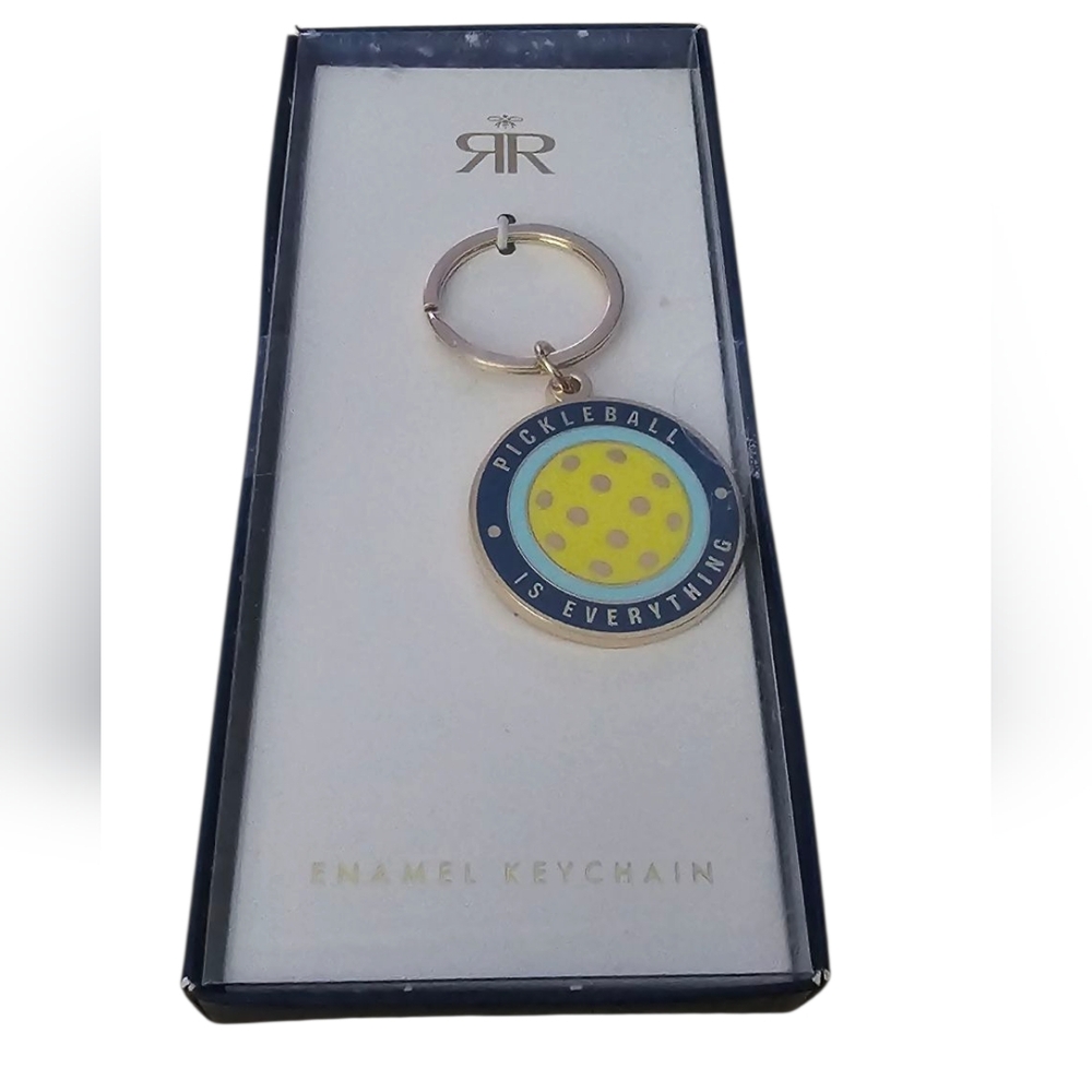 Roberts and Reid Enamel Keychain        'Pickleball Is Everything' NIB
